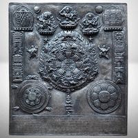 Tibet Mandala Wandbild Antik ☸️ Astrologie Kalender Schutz