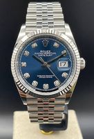 Rolex Datejust 36 Blau Blue Jubilee Diamanten 99% Neu