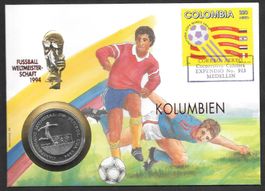 Münzbrief USA Fussball WM 1994 Kolumbien Münze Guinea Ecuat.