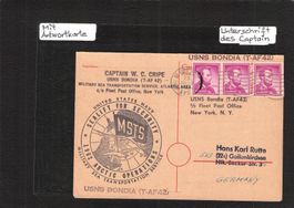 Polar/Schiffspost 1962 ,Mit Antwortkarte und Unterschrift Ca