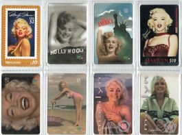 8 Telefonkarten USA Marilyn Monroe ungebraucht