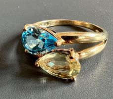 Gold-Ring 9K mit Farb-Steinen