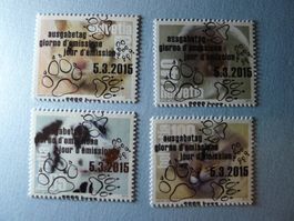 2015 Sondermarken Haustiere Ersttag Vollstempel 1532-1535