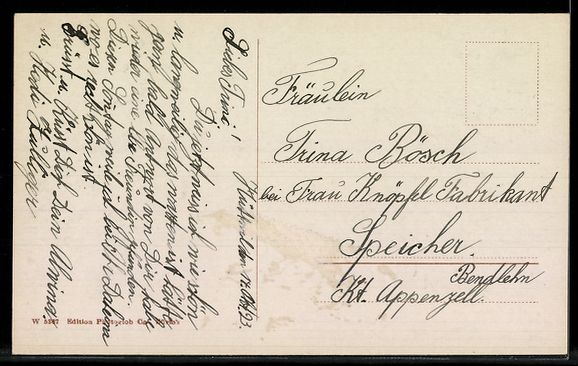 Cartoline postali: AK Huttwil, Ortsansicht mit Kirche – Usato da Berlin venduto da bartko-reher 1