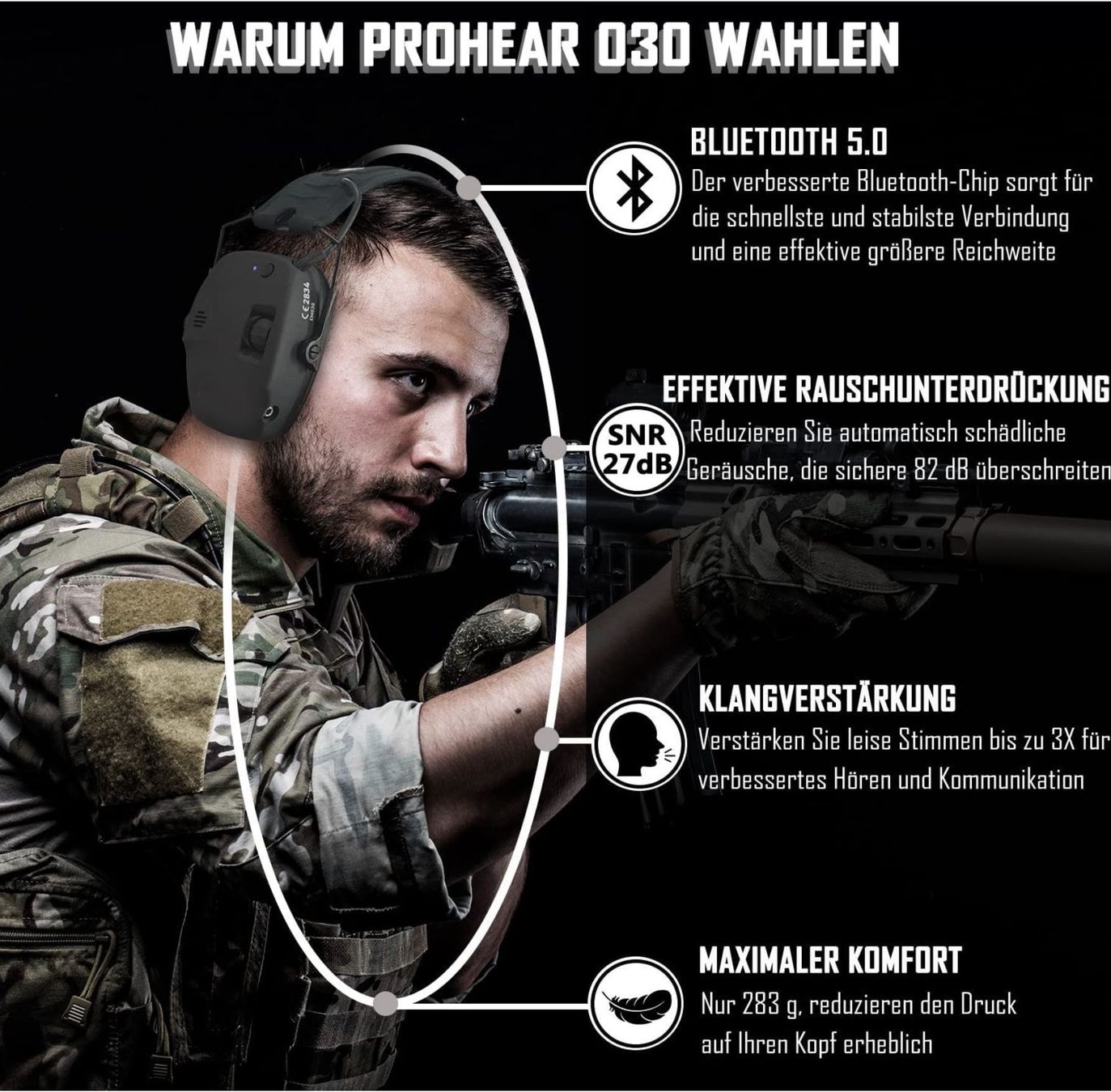 Cuffie: Elektronischer Schiessen Gehörschutz mit Bluetooth – Nuovo e nell'imballaggio originale da Bülach venduto da DEHAM 1