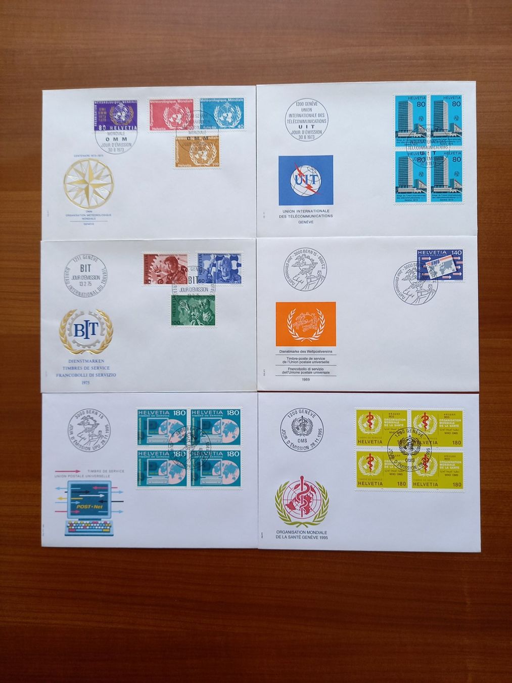 Tutti i francobolli: 6 FDC Organisations internationales – Usato da Courtételle venduto da Chris28