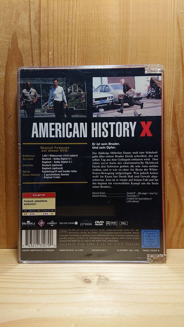 Tutti i DVDs: AMERICAN HISTORY X DVD Juwelcase – Usato da Wilderswil venduto da Exebub 1