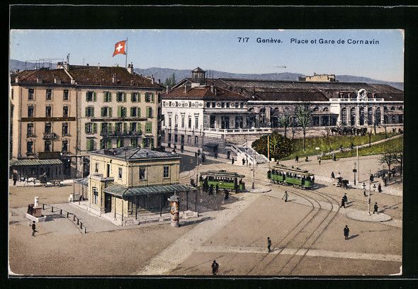 Cartoline postali: Geneve, Place et Gare de Cornavin, Stras – Usato da Berlin venduto da bartko-reher