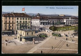 Geneve, Place et Gare de Cornavin, Stras