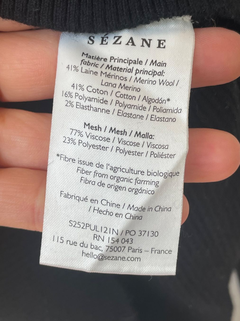 Sezane Maglioni & Felpe: Sézane Woll-/Strickpullover Schwarz, Gr. S (Spitzendetails) – Usato da Neukirch an der Thur venduto da bee88 3