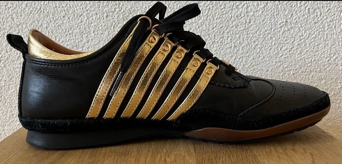Dsquared2 Scarpe da uomo: Dsquared2 Sneaker - Schwarz/Gold - Grösse 46 – Usato da Lüchingen venduto da mag_8r9c 4