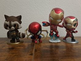Hottoys Cosbaby Marvel Iron Man, Spiderman & Rocket