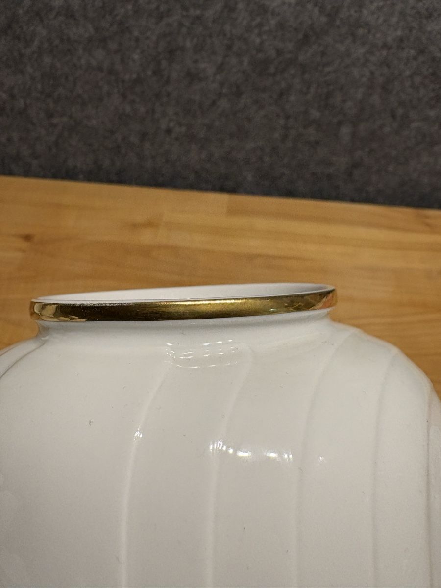 Vasi & Recipienti: Blumenvase Keramik weiss mit Goldrand – Nuovo (secondo la descrizione) da Rümlang venduto da euqinom16 2
