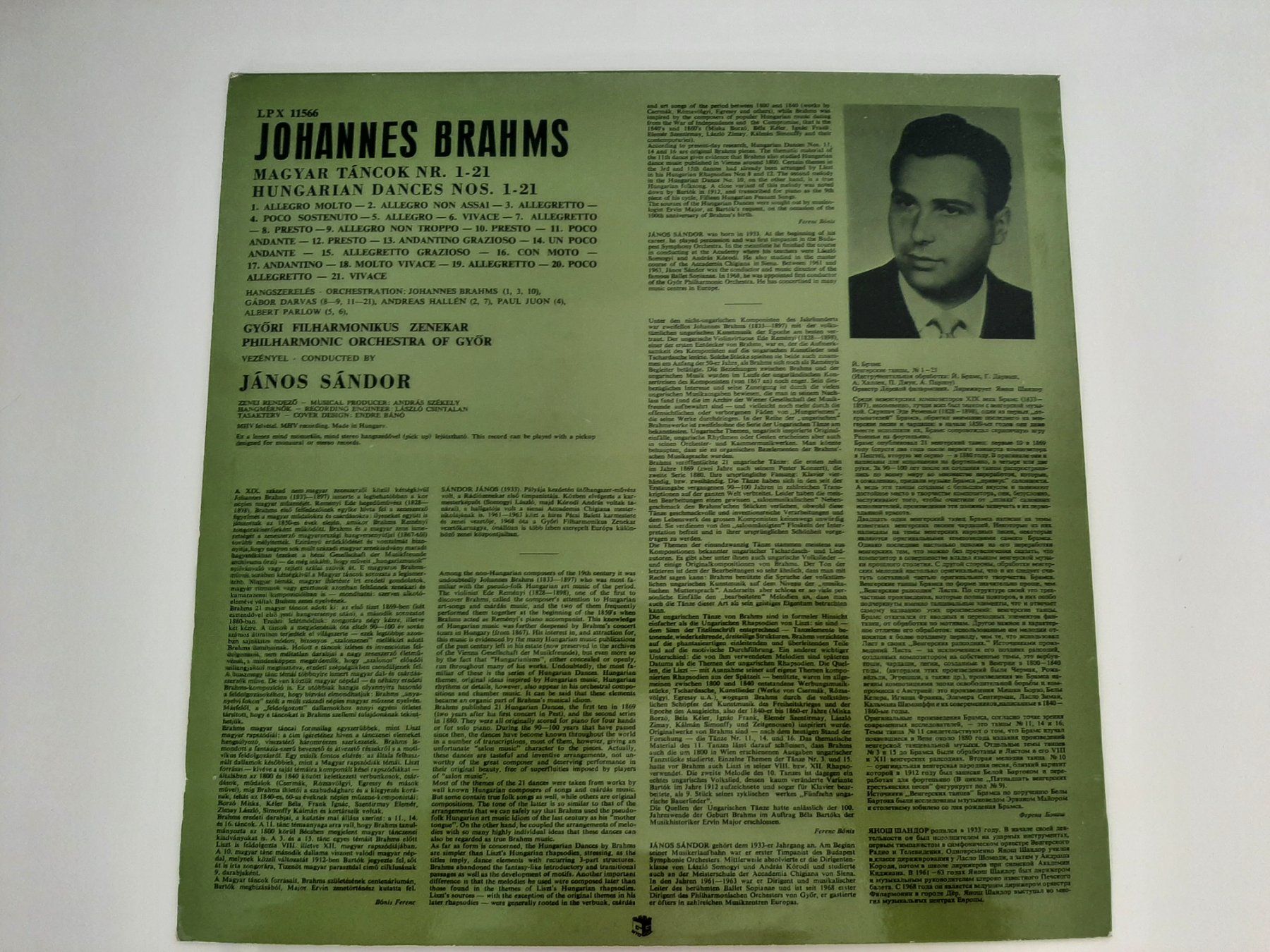 Dischi in vinile: Johannes Brahms Hungarian Dances Schallplatte – Usato da Aarburg venduto da NDK 1