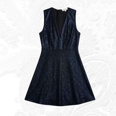 Sandro Robe Patineuse Scintillante Bleu Nuit Taille 3