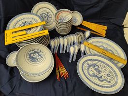 Chinesisches Reiskorn-Geschirrset (71-teilig)