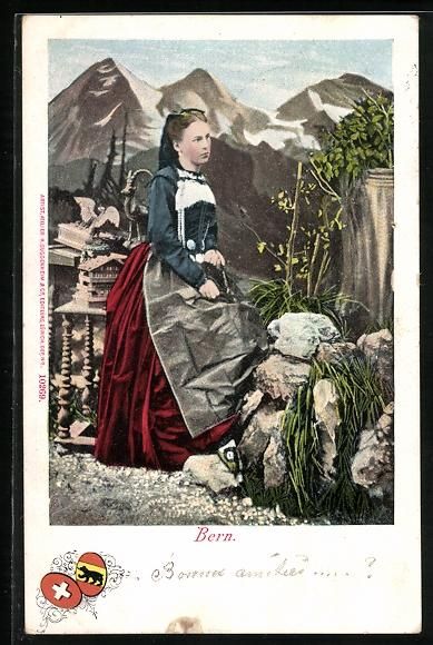Cartes postales: AK Bern, Junge Dame in schweizer Tracht – D'occasion à Berlin par bartko-reher