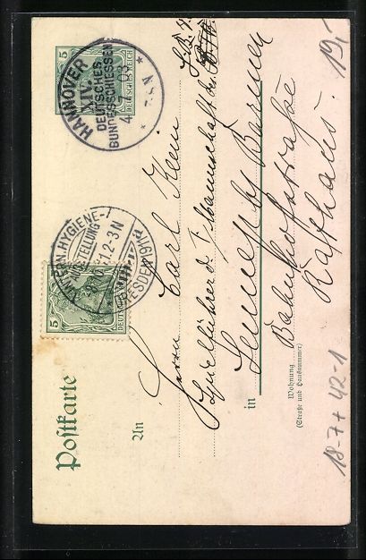 Cancelleria postale: Litho Hannover, 14. Deutsches Bundesschi – Usato da Berlin venduto da bartko-reher 1