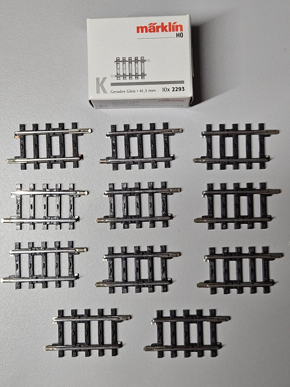 Märklin 2293: 10 + 1 K-Gleis Gerades Gleis Länge 41,3 mm (Neu und ...