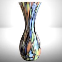 🌈Bunte Murano-Stil Glasvase 34.5cm, Unikat, Deko-Highlight