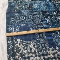Leinen Stoff aus Italien bedruckt 1.60x1.25m Patchwork blu