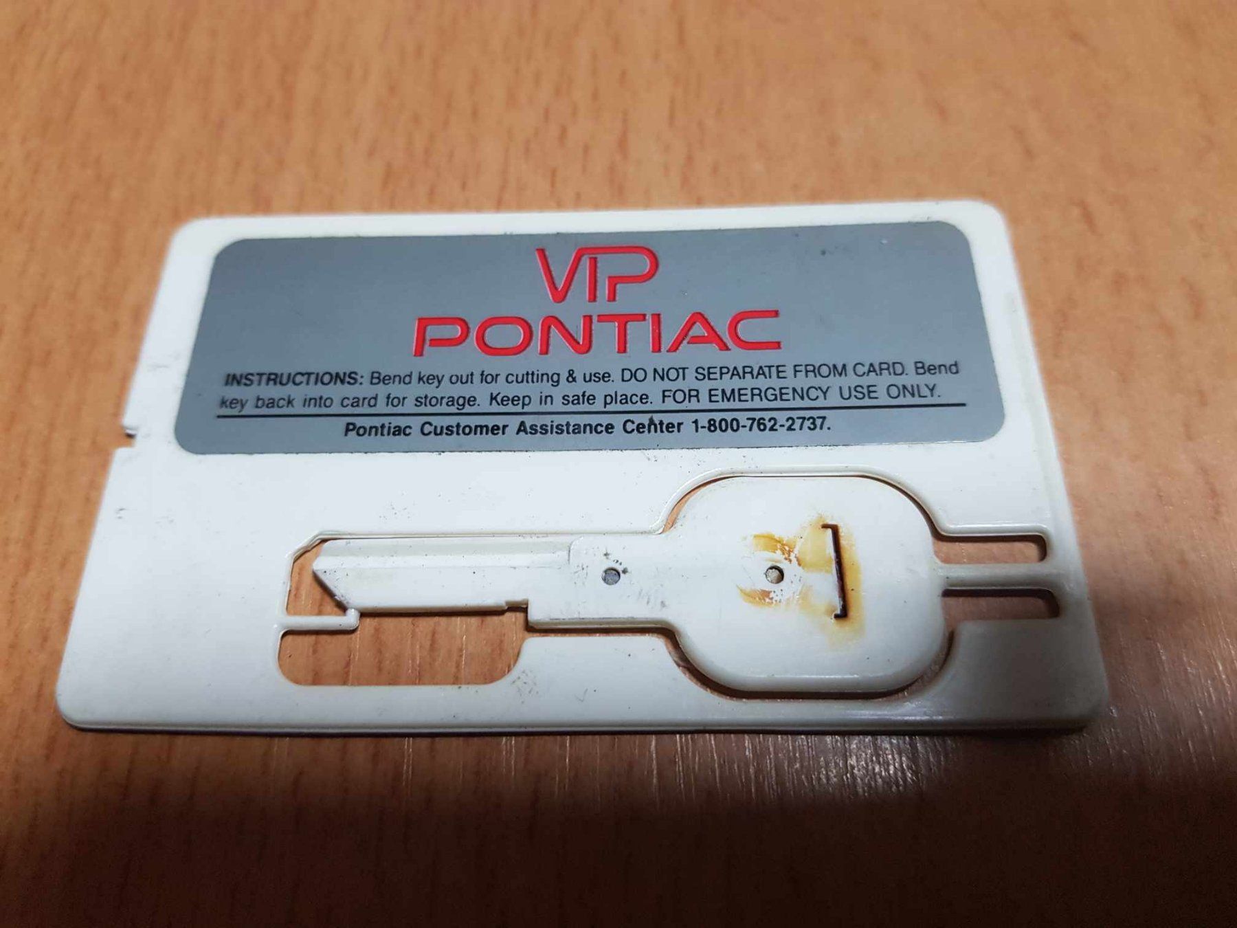 Pontiac Tutti pezzi di ricambio auto: Pontiac VIP Card – Usato da Niedergösgen venduto da usc_l8gm 1