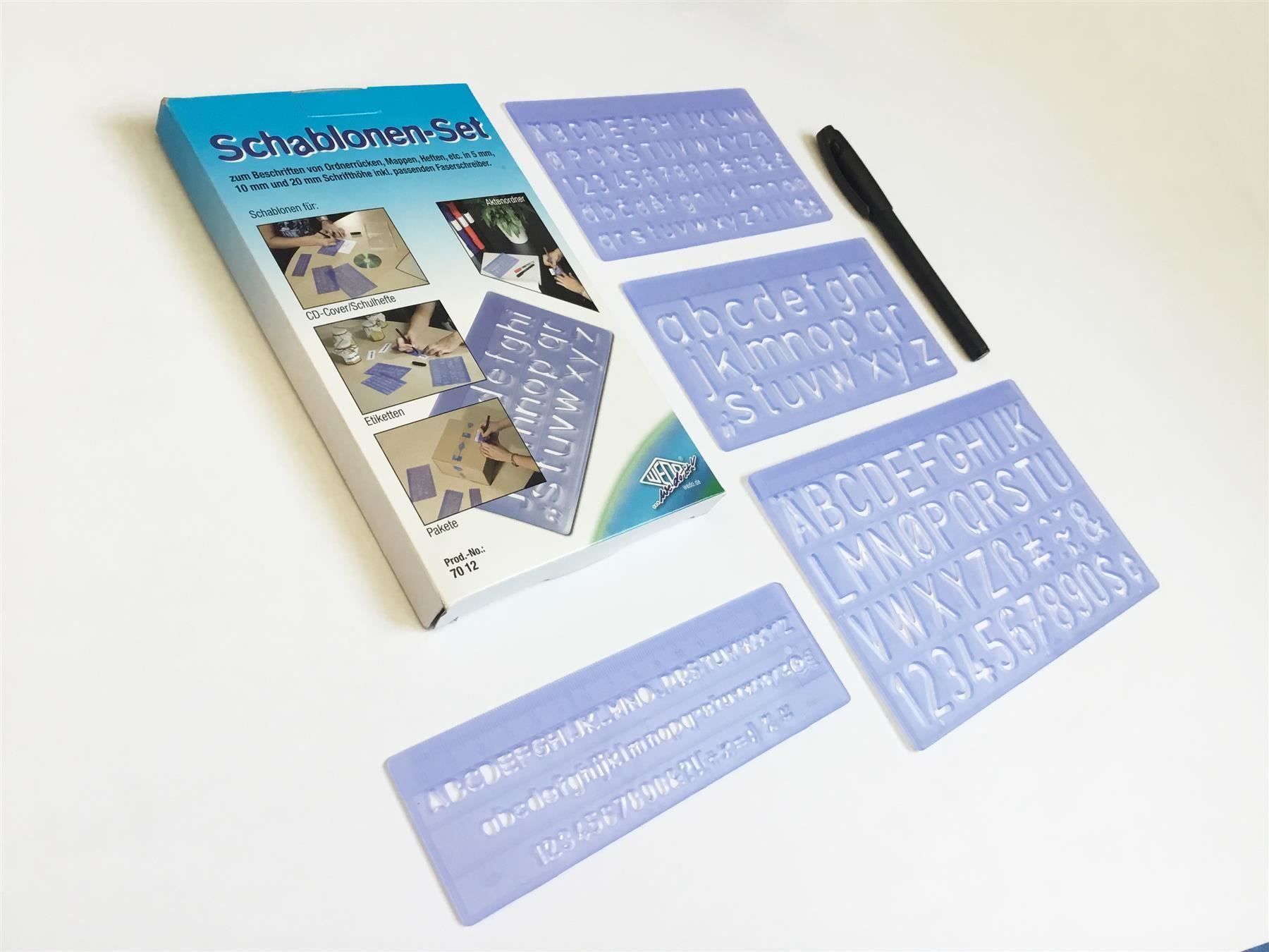 Schablonen: Schriftschablonen-Set, 4 Grössen im Set – Neu und originalverpackt aus St. Gallen von cointec 7
