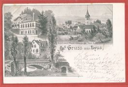 Lyss - mit Restaurant Brauerei - Kunstkarte August Kunz 1903