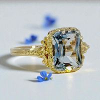 Antik Jugendstil Ring 9k Gold mit synth. Blauem Spinell
