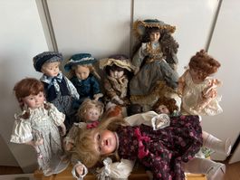 Konvolut 11 Puppen Sammlerstücke Vintage nostalgisch Sommer