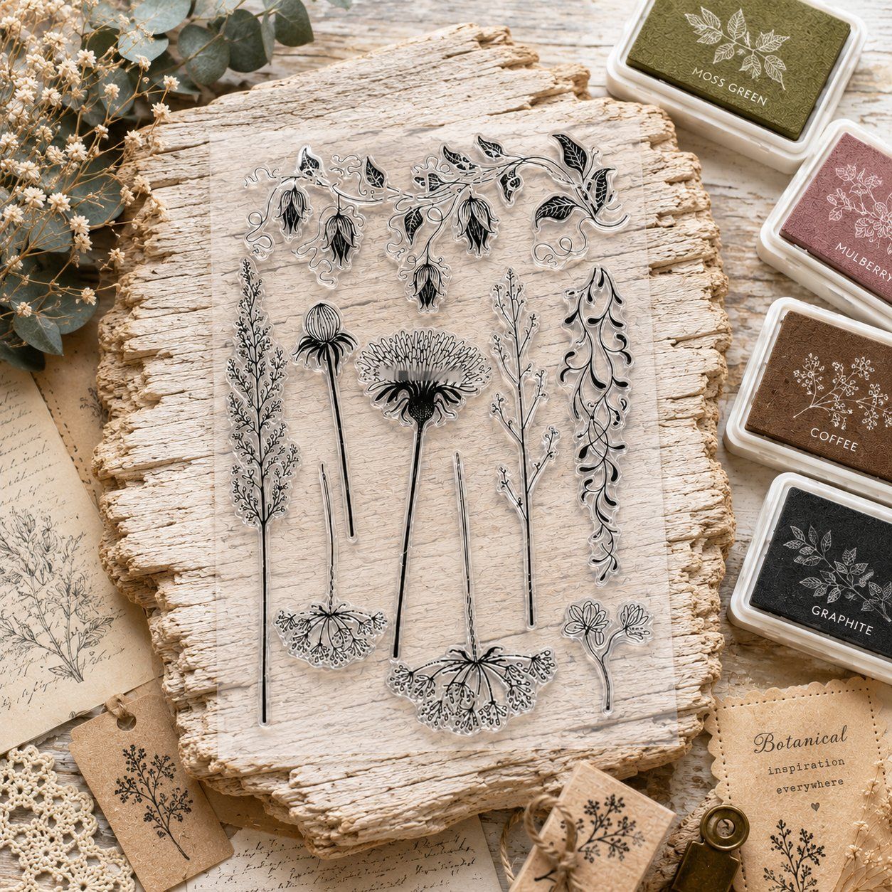 Timbri: Neues Set Motiv-Stempel  Gräser, Blumen – Nuovo e nell'imballaggio originale da Effretikon venduto da wenuss