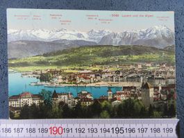 LUZERN MIT BAHNHOF 1927 LU AK UND DIE ALPEN