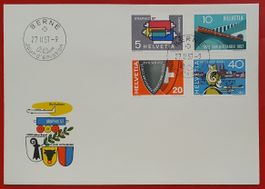 FDC Freimarken 1957 französisch, ohne Adresse