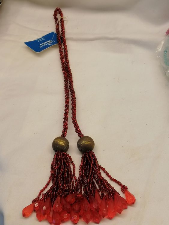 Garneck Halloween Girlande Mit Kürbis Design - Holzperlen Wandbehang Mit Quaste 85cm