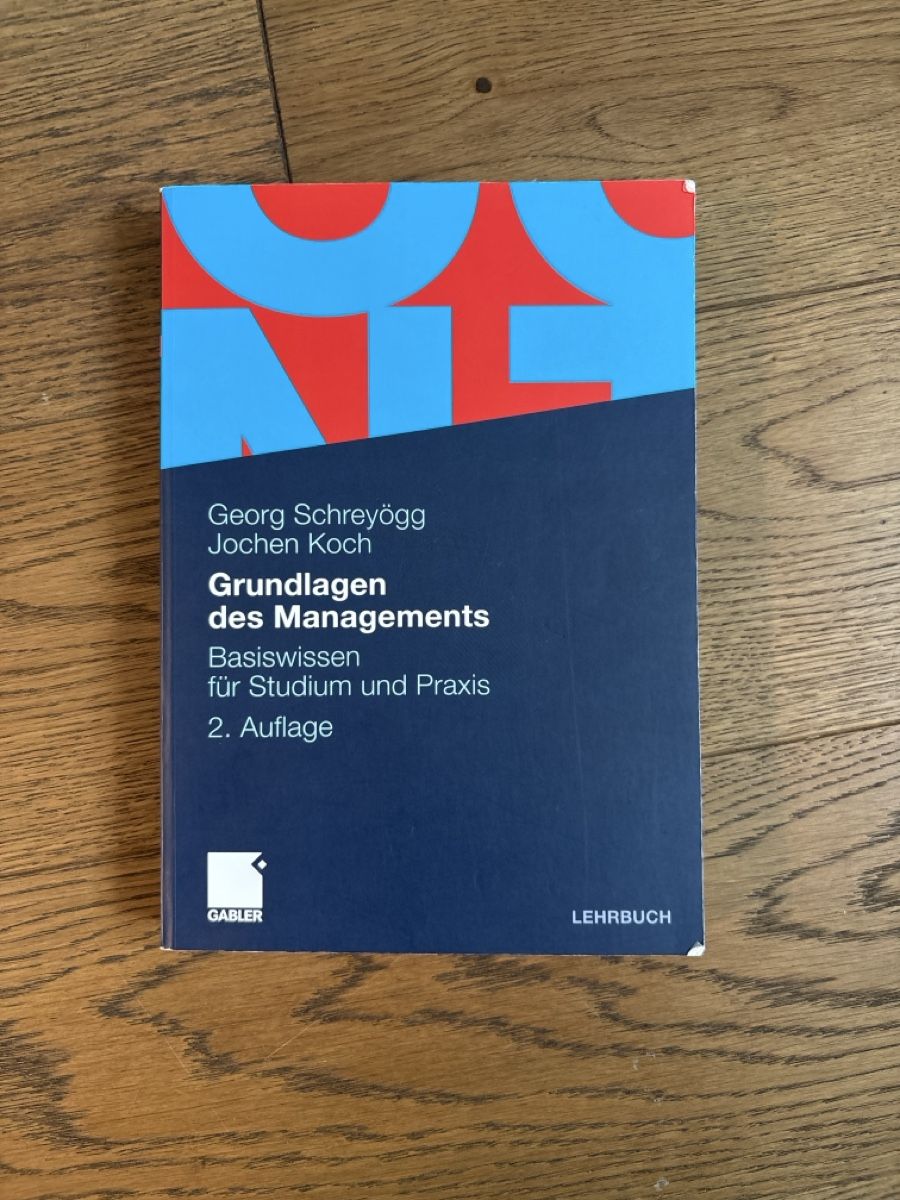 Libri: Buch: Grundlagen des Managements – Usato da Zunzgen venduto da ver_27c7