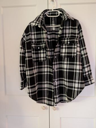 Hemd/Jacke in schwarz/weiss Damen, Grösse XS