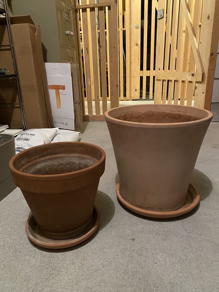 Migros Vasi per fiori: Blumentopf aus Ton mit Unterteller – Usato da Bern venduto da flo018 2