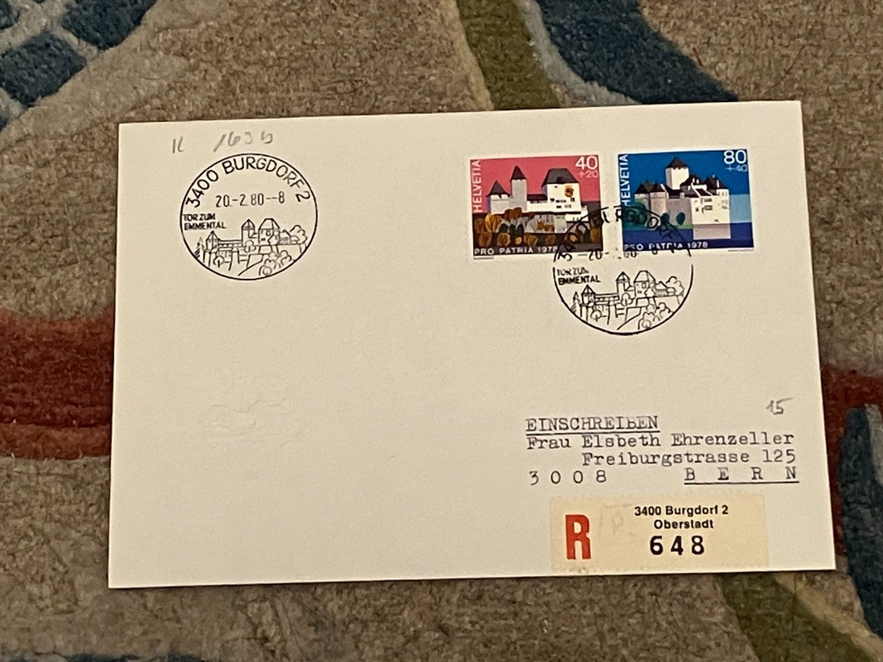 Buste & buste per spedizione: CH FDC  Einschreiben Vierer Block 1980 – Usato da Koblenz venduto da Markenhimmel