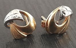 B.O en or jaune et blanc 14cts/585.