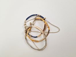 3 hübsche farbig goldige Armbänder Freundschafts-Armbänder