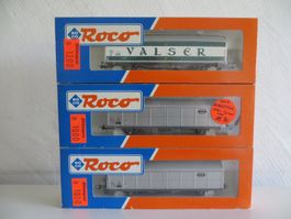 Roco H0: Set mit 3 ged. SBB-Güterwagen Hbis, GS, mit OVP