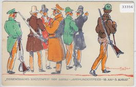 Eidg. Schützenfest 1924 Aarau Jahrhundertfeier - Litho