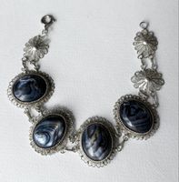 Vintage Armband mit Perlmutt-Steinen, Silberschmuck