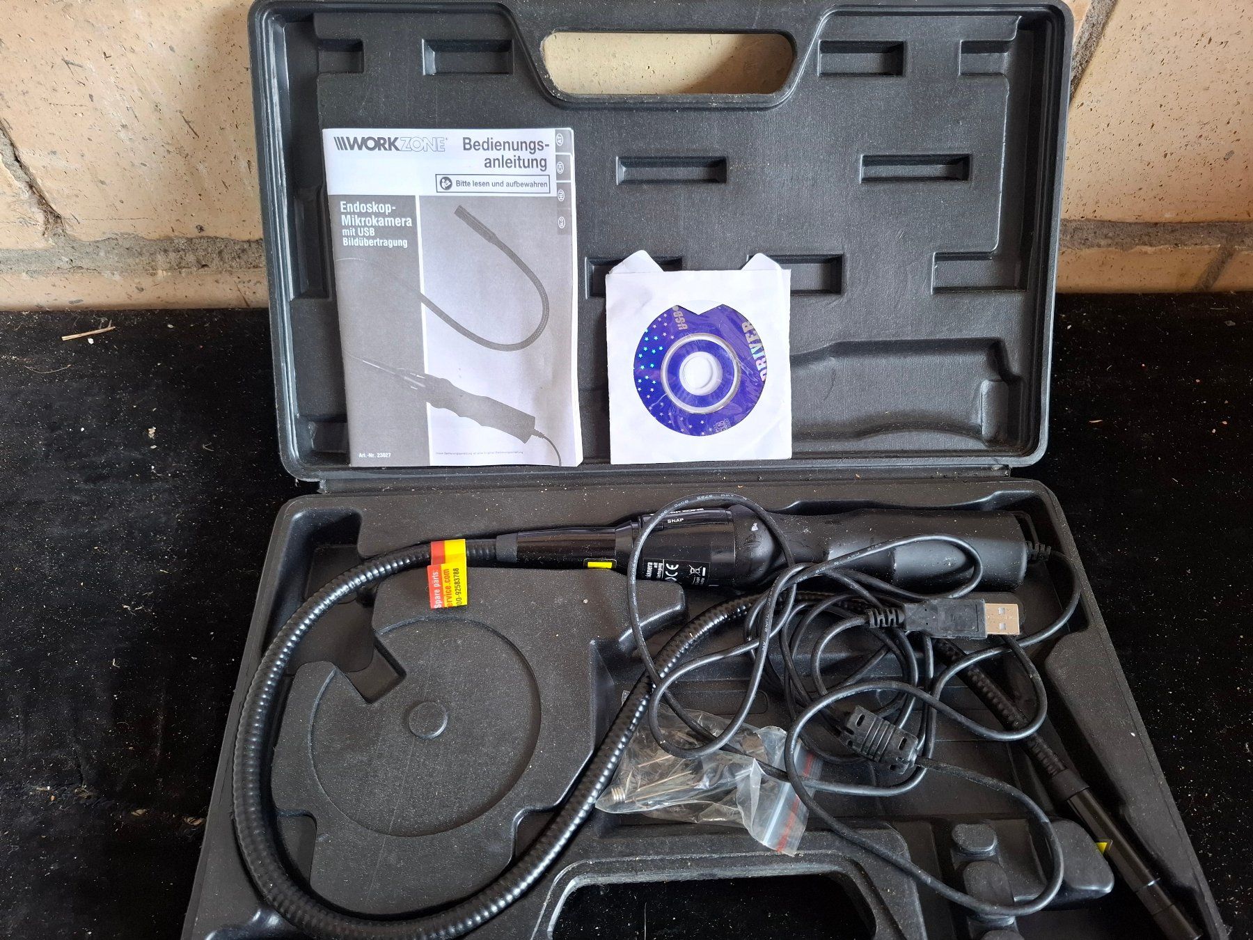 Fotocamera: WORKZONE Endoskop Mikrokamera USB mit Zubeh. Koffer – Usato da Schönholzerswilen venduto da clyde123