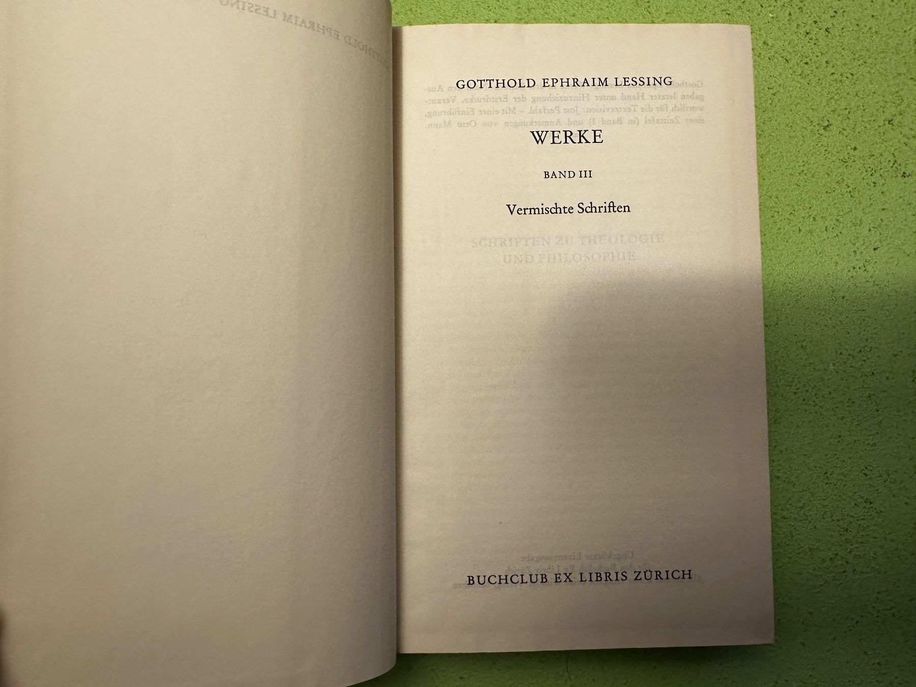 Libri: Gotthold Ephraim Lessing: Werke. 3 Bde. 1974 – Usato da Zürich venduto da allp 5
