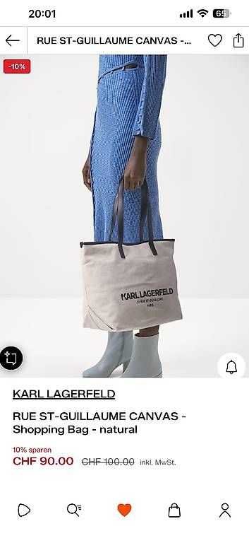 Karl Lagerfeld Taschen: Karl Lagerfeld Canvas Shopping Bag – Gebraucht aus Herisau von bru_vm5j 2