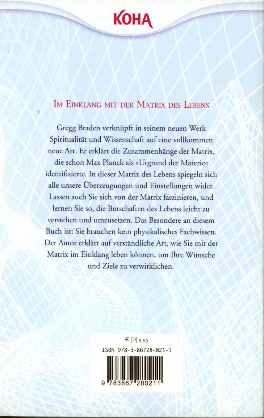 Libri: Gregg Braden: Im Einklang mit der göttlichen Matrix – Usato da Zollikofen venduto da Hci 1