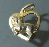 Silber 925 vergoldet Herzanhänger Pferd