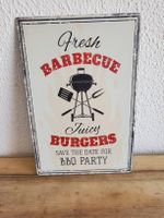 Blechschild "Barbecue & Burgers" - Sommer Deko Grill 🥩🍔