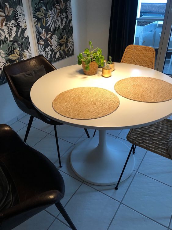 Esstisch Ikea, rund, weiss Kaufen auf Ricardo